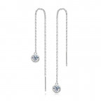 Strieborné prevliekacie náušnice s moissanitmi