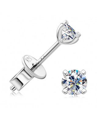 Strieborné náušnice s moissanitmi 3,5mm