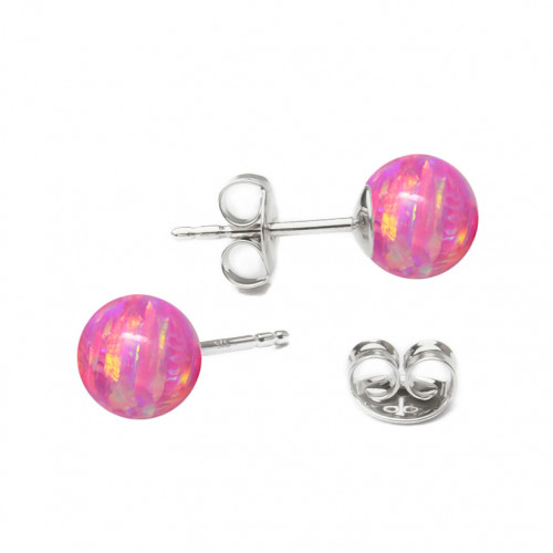 Strieborné opálové náušnice - 6 mm