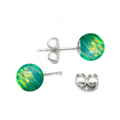 Strieborné opálové náušnice - 6 mm