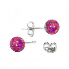 Strieborné opálové náušnice - 6 mm