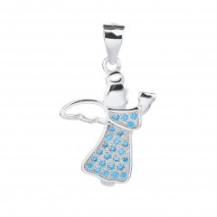 Strieborný prívesok anjelik so zirkónmi