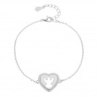 Strieborný náramok srdca s anjelikom