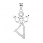 Strieborný prívesok anjelik so zirkónmi
