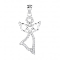 Strieborný prívesok anjelik so zirkónmi