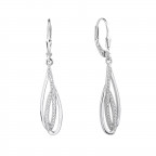 Strieborné visiace náušnice so zirkónmi