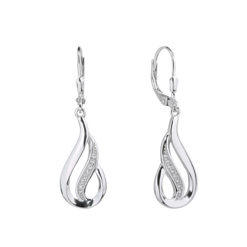 Strieborné visiace náušnice so zirkónmi