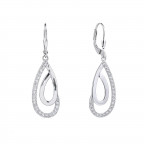 Strieborné visiace náušnice so zirkónmi