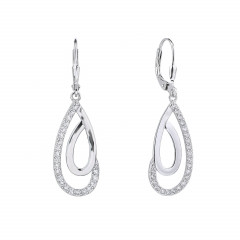 Strieborné visiace náušnice so zirkónmi
