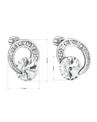 Strieborné náušnice s kryštálmi Preciosa, crystal