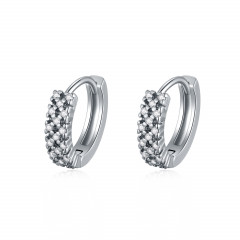 Strieborné náušnice krúžky so zirkónmi