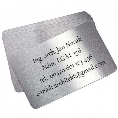 Nerezová dverná tabuľka / vizitka s laserovou rytinou textu
