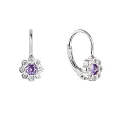 Strieborné náušnice detské kvietky