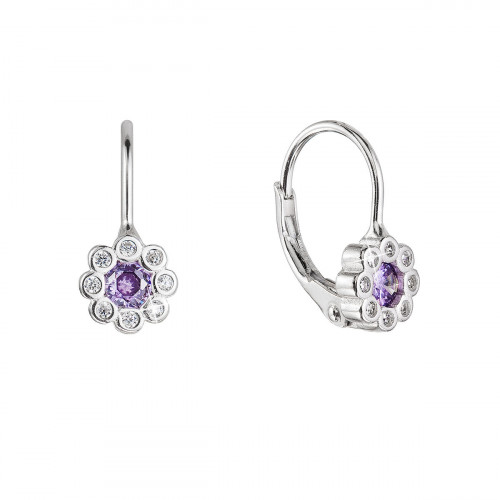 Strieborné náušnice detské kvietky