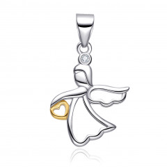 Strieborný prívesok anjelik so srdiečkom