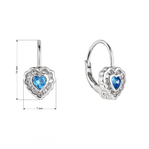 Strieborné náušnice detské srdiečka