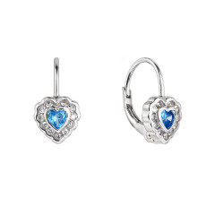 Strieborné náušnice detské srdiečka