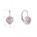 Strieborné náušnice detské srdiečka