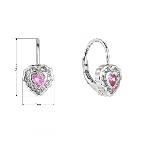 Strieborné náušnice detské srdiečka