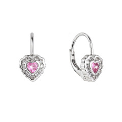 Strieborné náušnice detské srdiečka