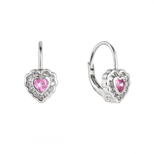 Strieborné náušnice detské srdiečka