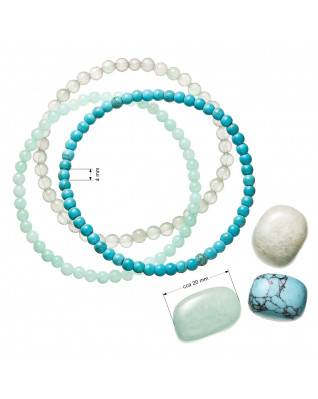 Náramky s minerálnymi kameňmi avanturín, howlit a amazonit