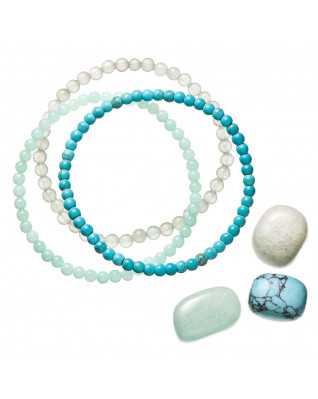 Náramky s minerálnymi kameňmi avanturín, howlit a amazonit