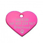 Hliníková psia známka srdiečko malé