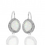 Dámske strieborné náušnice s opálom