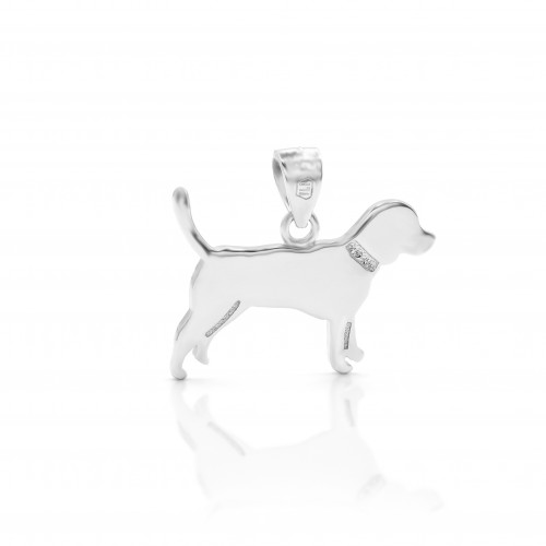 Strieborný prívesok pes Bígl