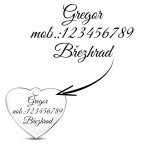 Oceľová psia známka srdca