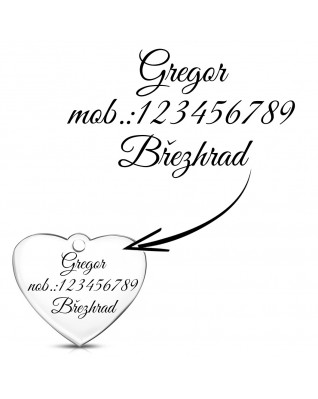 Oceľová psia známka srdca