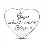 Oceľová psia známka srdca