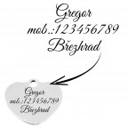 Oceľová psia/mačacia známka srdca