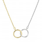Pozlátený a strieborný náhrdelník s krúžkami