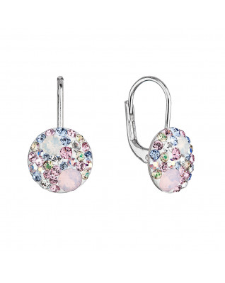 Strieborné náušnice s kryštálmi Swarovski, magic rose