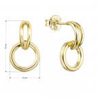 Pozlátené strieborné náušnice visiace krúžky