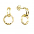 Pozlátené strieborné náušnice visiace krúžky