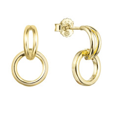 Pozlátené strieborné náušnice visiace krúžky