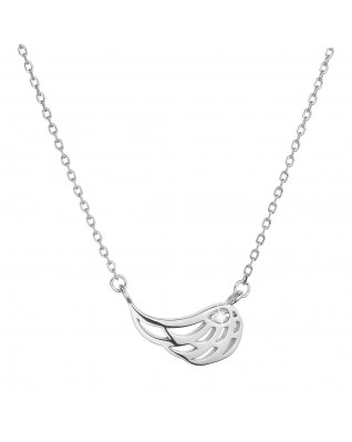 Strieborný náhrdelník krídlo so zirkónom