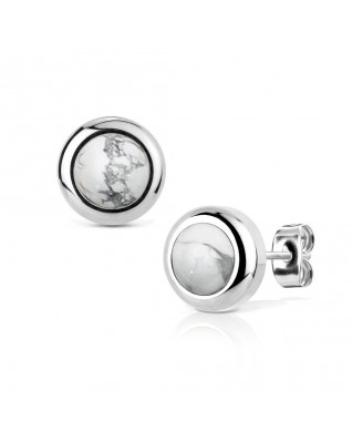 Oceľové náušnice Howlit 8mm