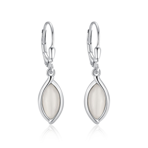 Strieborné visiace náušnice mesačný kameň