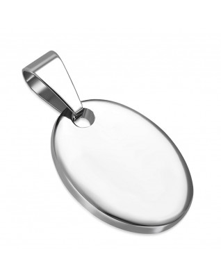 Oceľový prívesok - mini oválna doštička 12 x 16 mm
