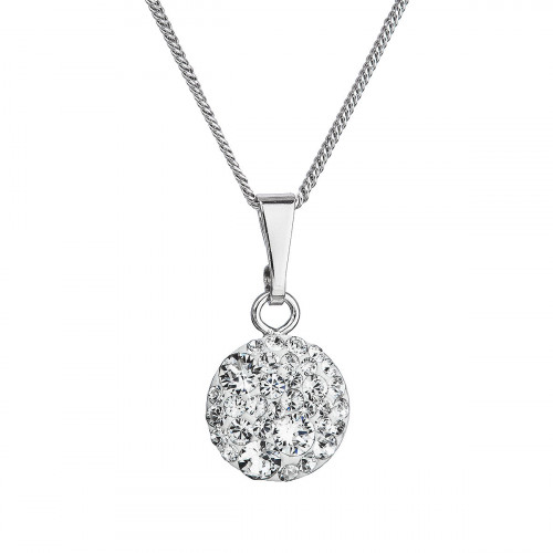 Strieborný náhrdelník so Swarovski kryštálmi, Crystal