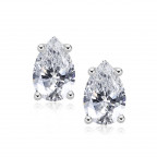 Strieborné náušnice slzičky s moissanitmi