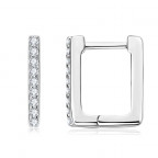 Strieborné hranaté náušnice s moissanitmi