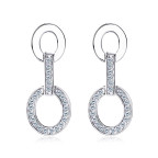 Strieborné náušnice oválky s moissanitmi