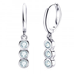 Strieborné visiace náušnice s moissanitmi