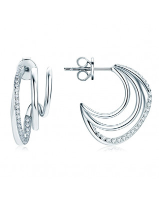 Strieborné náušnice s moissanitmi