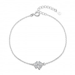 Dámsky strieborný náramok štvorlístok